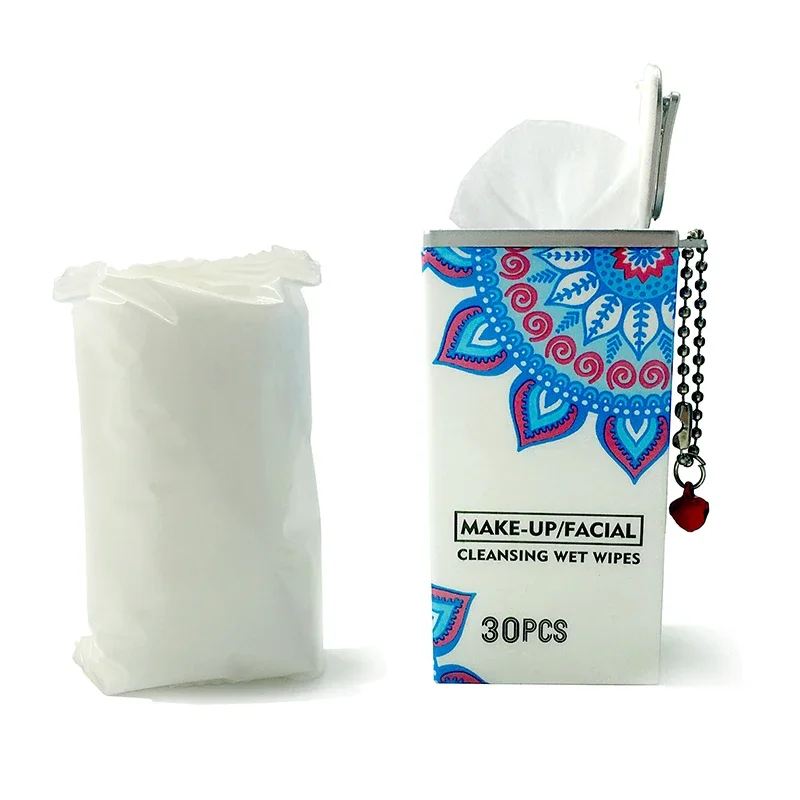 Customized Small Mini Canister Cleaning Wipes Hand Wipe Non Woven Cleaning Wet Tissue Organic Formula Facial Clean