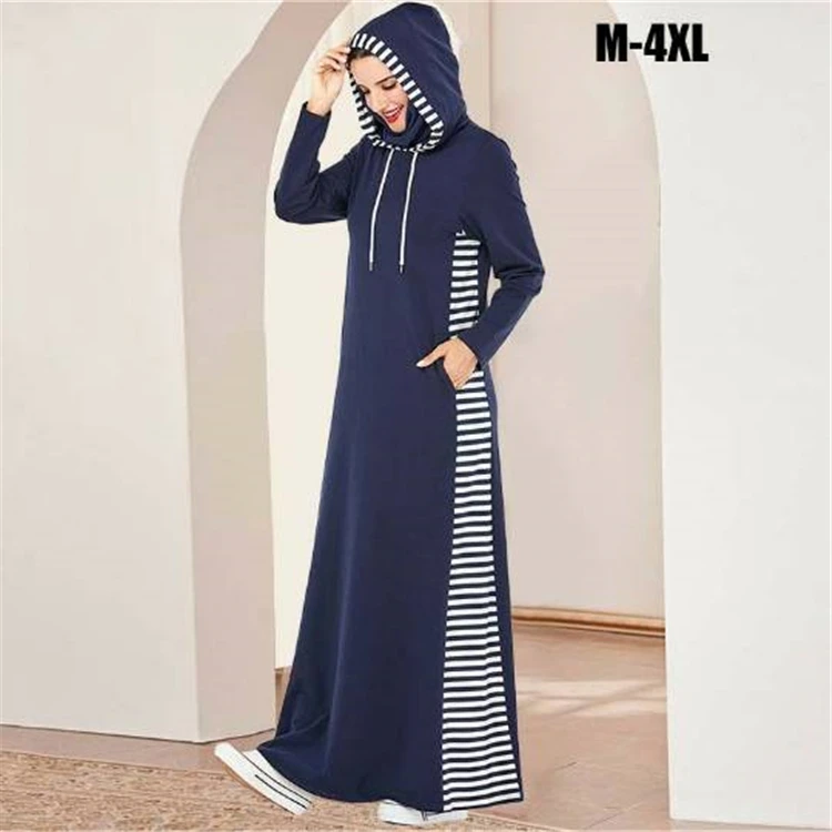 cotton abayas hooded dresses sport long dress arab full length caftan turkey middle east muslim women dress jersey abaya clothes