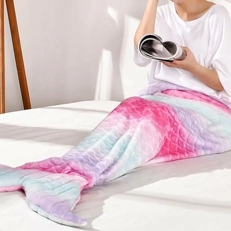 
Amazon Hotsale Beauty Wearable Mermaid Decorative Fleece Blanket for Adult 