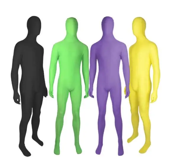 Fotobestway Invisibility Cloak Jumpsuits Ninja Cosplay And Mouth Black Man Halloween Stage Show Tight Mysterious Actor Costume