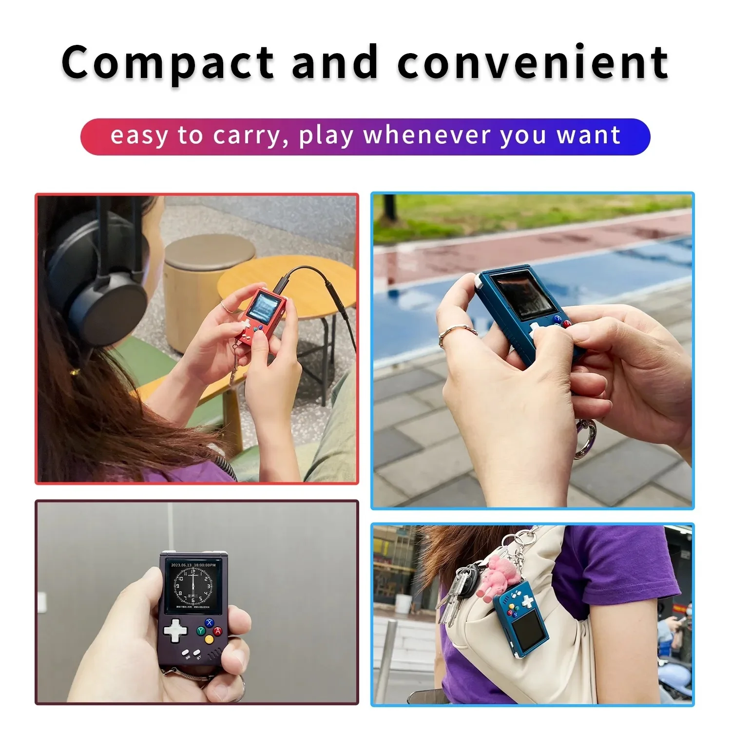 2024 New Portable Rg Nano 1.54 Inch Ips Screen 64gb Tf Vluminum Alloy Cnc Mini Handheld Game Console With Key Chain
