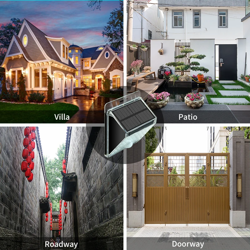 Hsx Oem  Solar 40 Led Induction 48 Cob Wireless Waterproof Wall Lamps Outdoor Light Led Motion Sensor Solar Garden Light