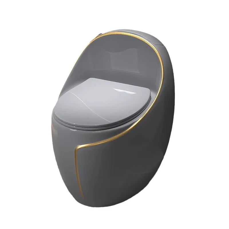 One Piece Gray Gold Toilets Sanitary Ware Set Golden Toilets For Bathroom