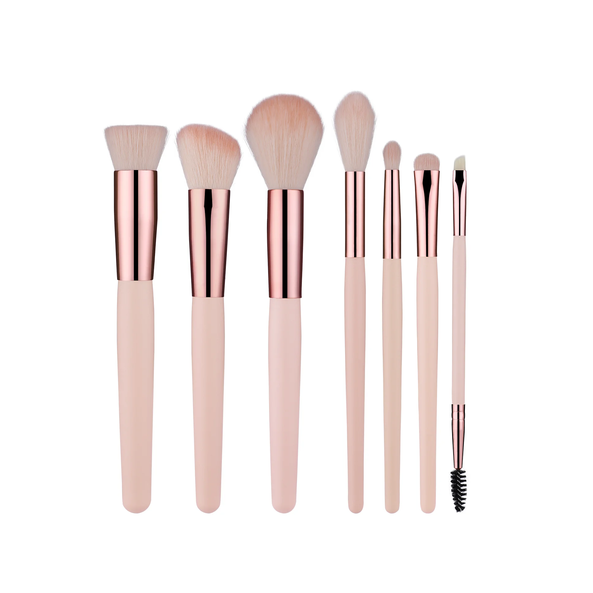 Wholesale BS-MALL 7pcs Light Pink Cosmetic Brush Tools OEM Factory Price Makeup Brushes Set manufacture