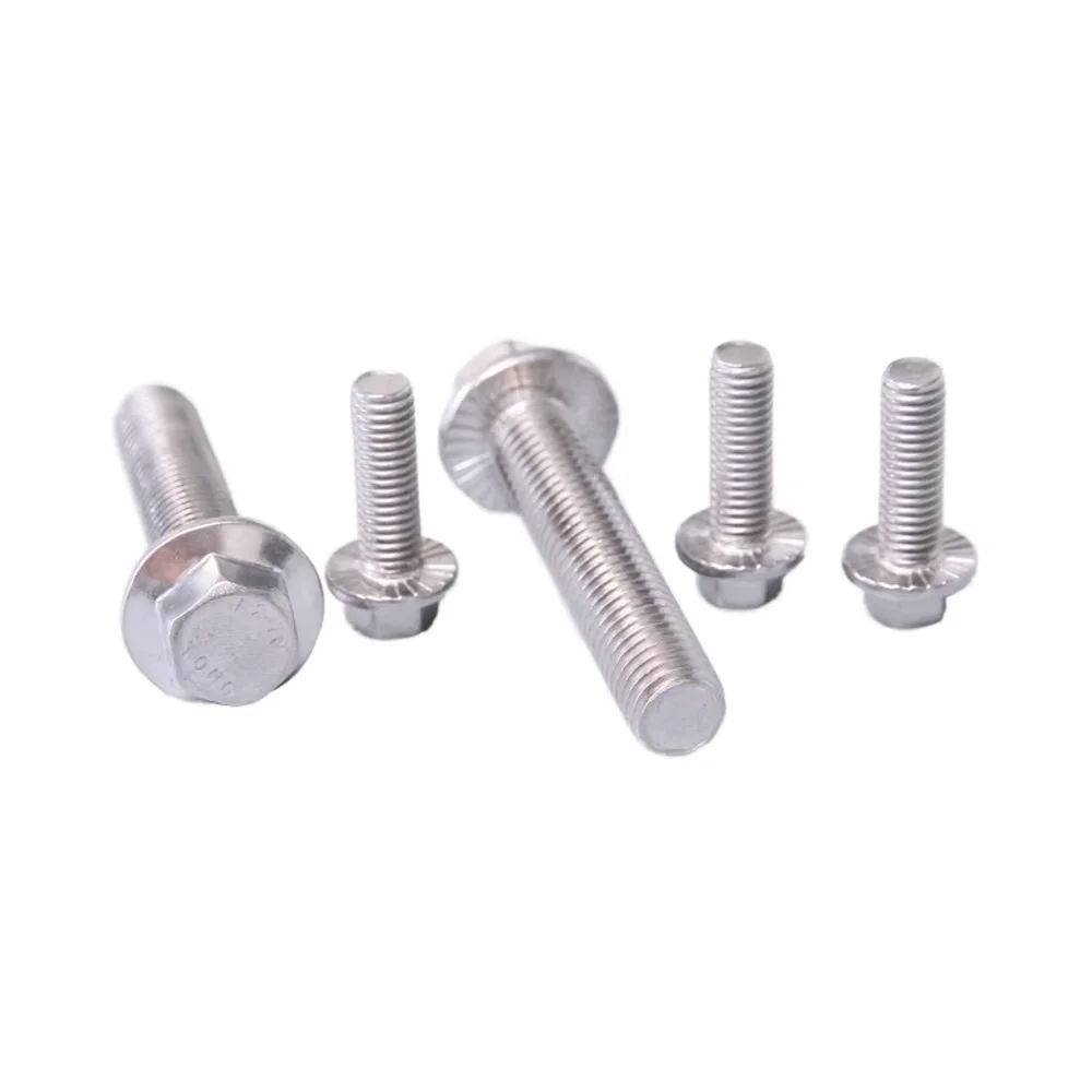 Din Standard High Security Grade 8.8 Flange Bolt Carbon Steel M10 Size with Hex Head Brass and Plastic Material M3 M4 Threads