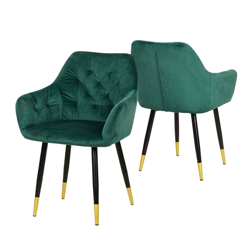 Wholesale Home Furniture Metal Legs Cafe Restaurant Sillas Chairs Velvet Fabric Dining Room Chairs