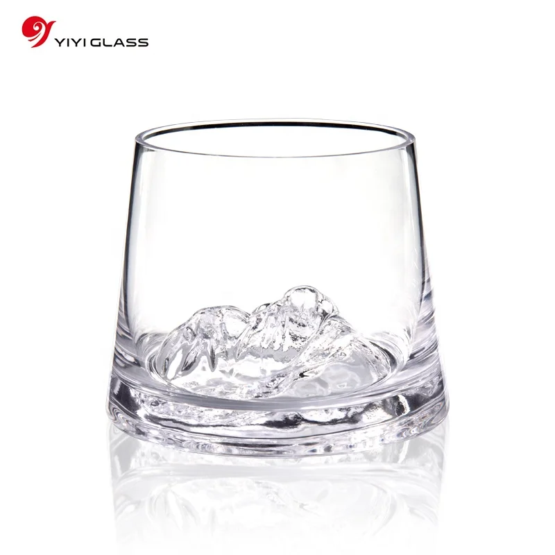 New Style Glass Cups with Mountain High borosilicate Glass Tea Cup 3D Mountain Custom Design Logo