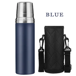 wholesale double wall vacuum insulated stainless steel termos flask with strap termos mug