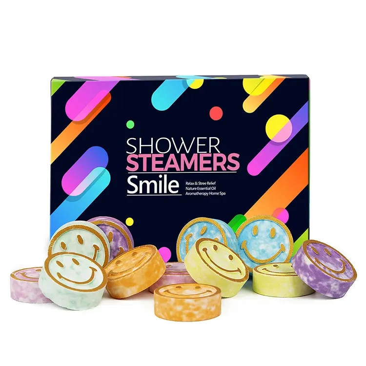 Private Labler Mica Powder Smile Relieve Stress Soothing Clam Lavender Shower Tablet Shower Steamers Aromatherapy