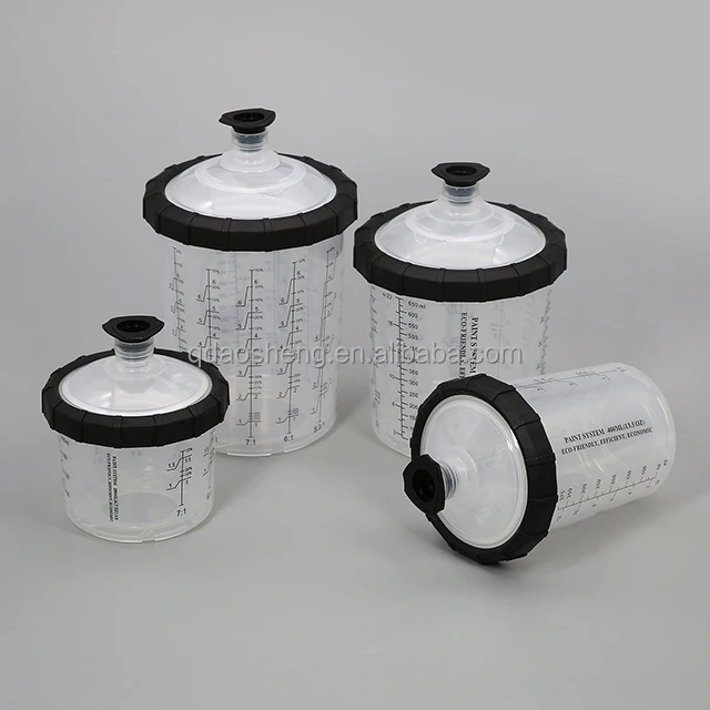 50 Pack Disposable Air Spray Gun Kit 20 Ounce (650ml) Standard Size with Cup Liners and Lid System