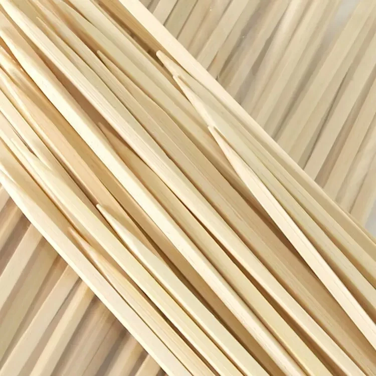Eco-friendly disposable degradable sustainable food grade round bamboo skewers bamboo sticks