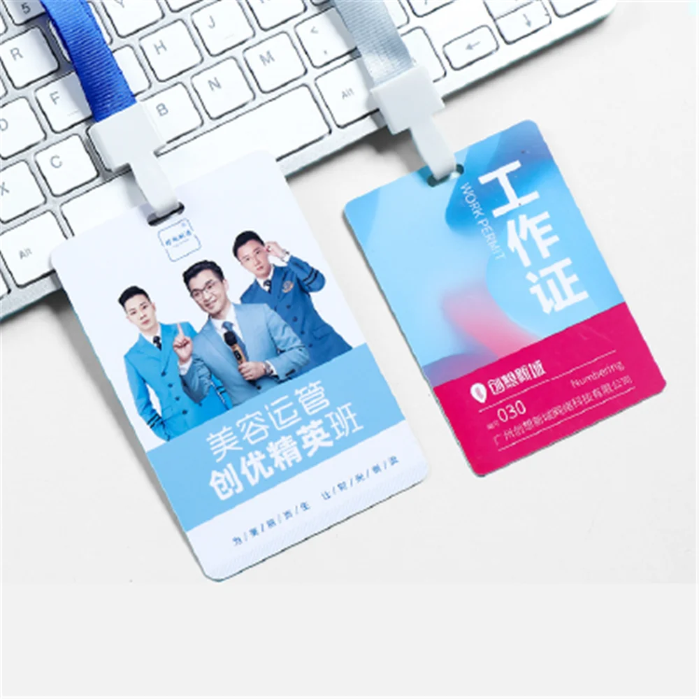 Wholesale custom logo Picture Printing Plastic Backstage Passes Event Staff Pvc Card with lanyard