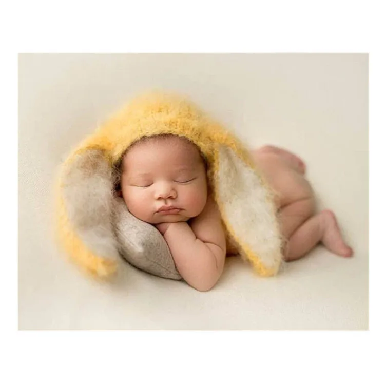 Baby bunny hat photography props,Angola mohair super big ear hat for baby photography props