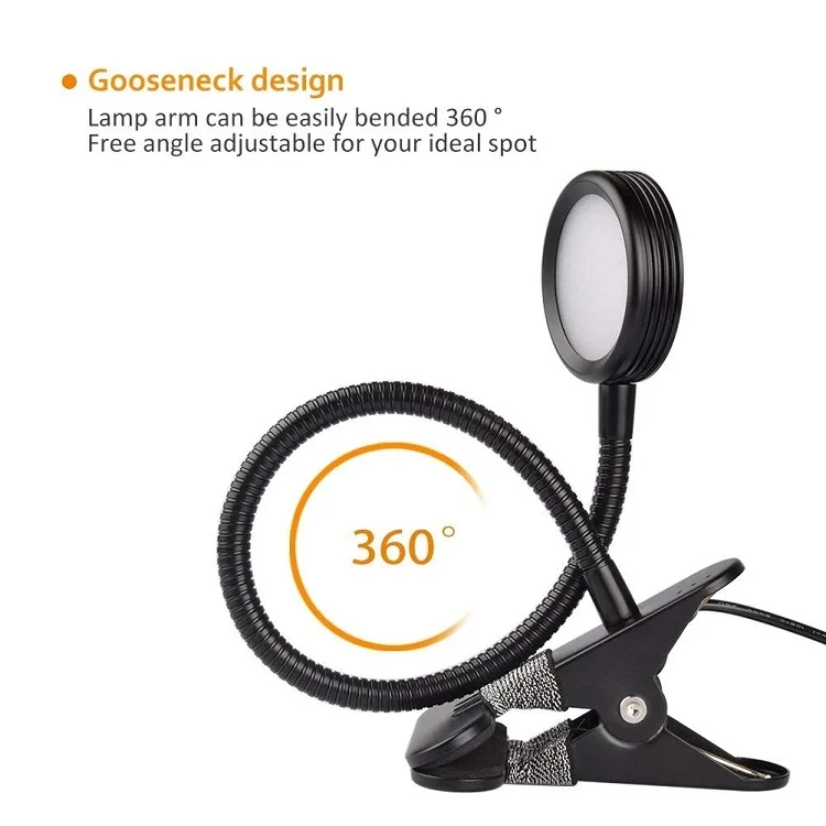 Factory wholesales USB LED Desk Lamp with Clamp Reading Light Clip-on Table Lamp USB Clip Desk Lamp For Computer