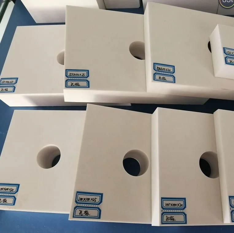 100*100*12mm white welded ceramic tiles with hole