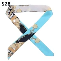 Small Silk Scarf For Women 2023 New Print Handle Bag Ribbons Brand Fashion Head Scarf Small Long Skinny Scarves Wholesale