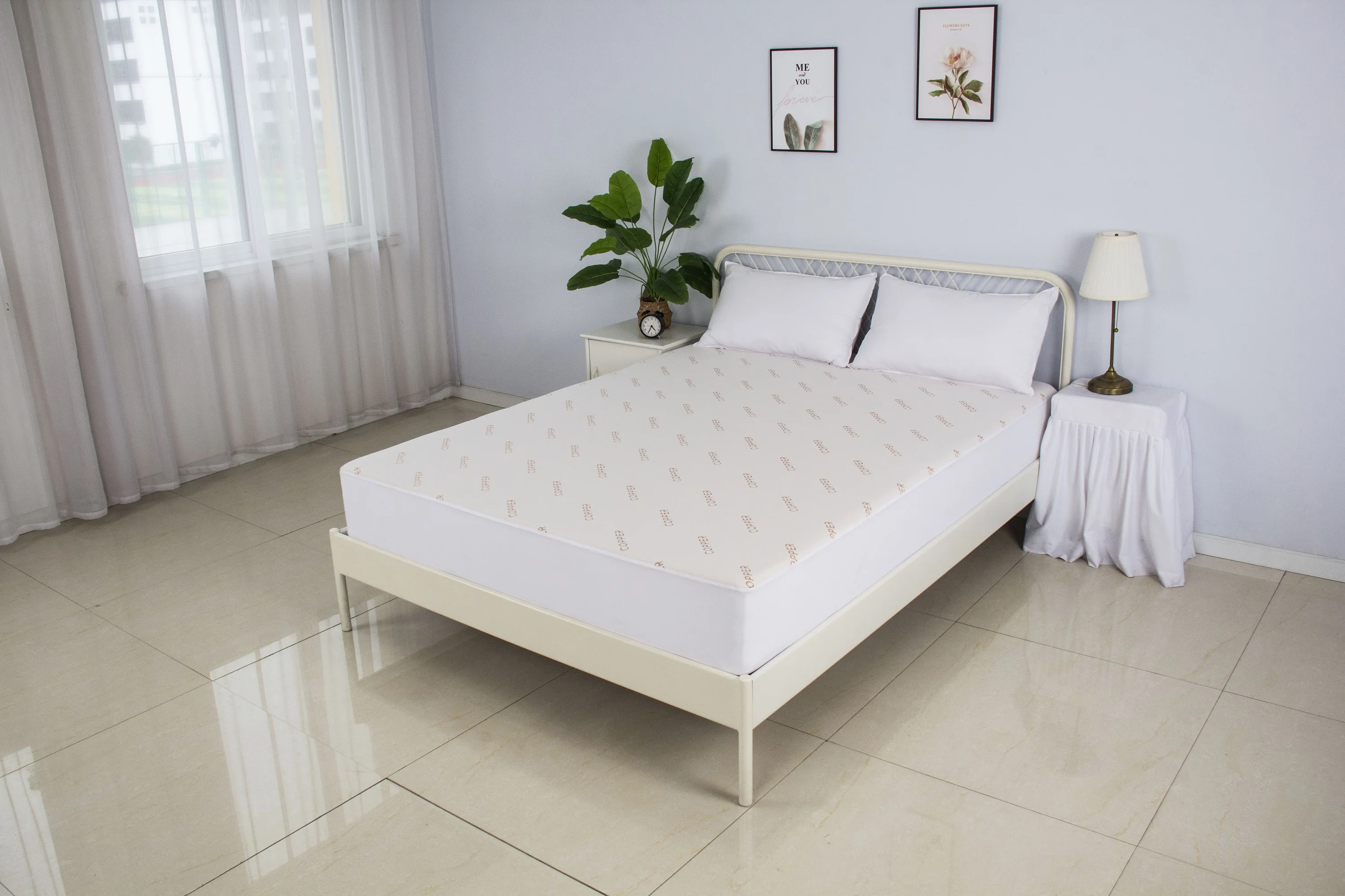 no waterproof copper infused mattress protector home use for bed anti dust protect the mattress