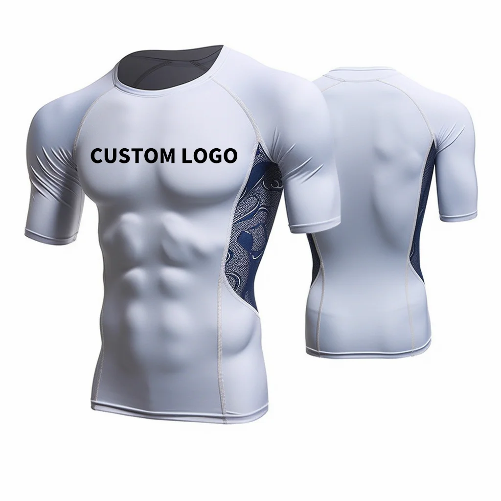 Wholesale Gym Wear Design Your Own MMA Sublimation Sleeves Rash Guard Custom Logo Men Rush Guard Printed