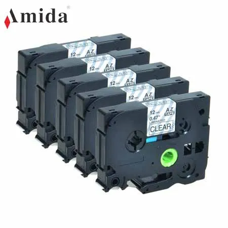  Amida 12 мм TZe-131 TZe-231 совместимый принтер ленты черный на прозрачном и белая