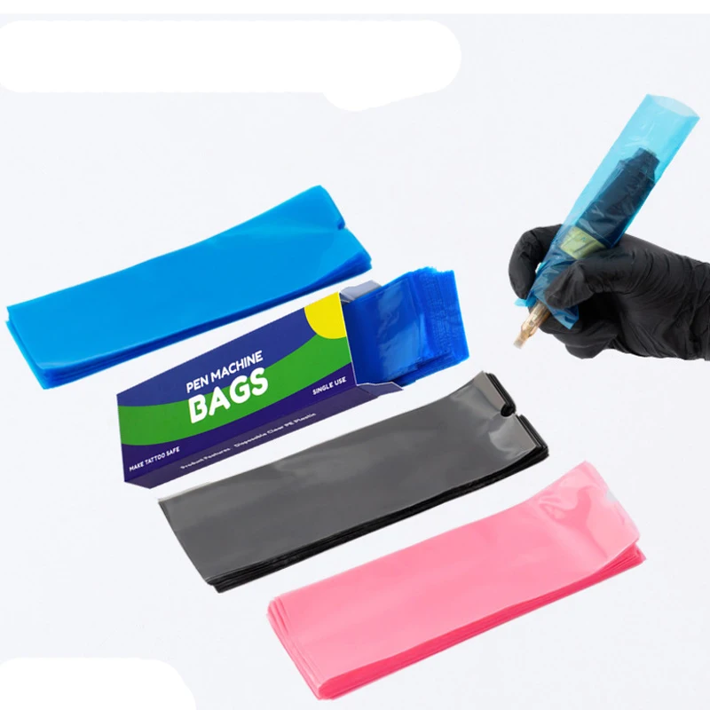Kissure  Tattoo Pen Machine Sleeve Bag Supply 200pcs 50mm*160mm Disposable Wireless Pen Machine Cover Sleeves