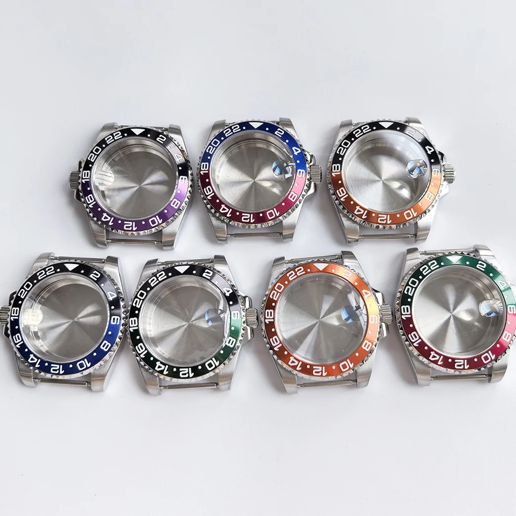 40mm Watch Case Gmt bezel For nh34 nh35 nh36/38 Movement Waterproof aluminum Bezel Insert