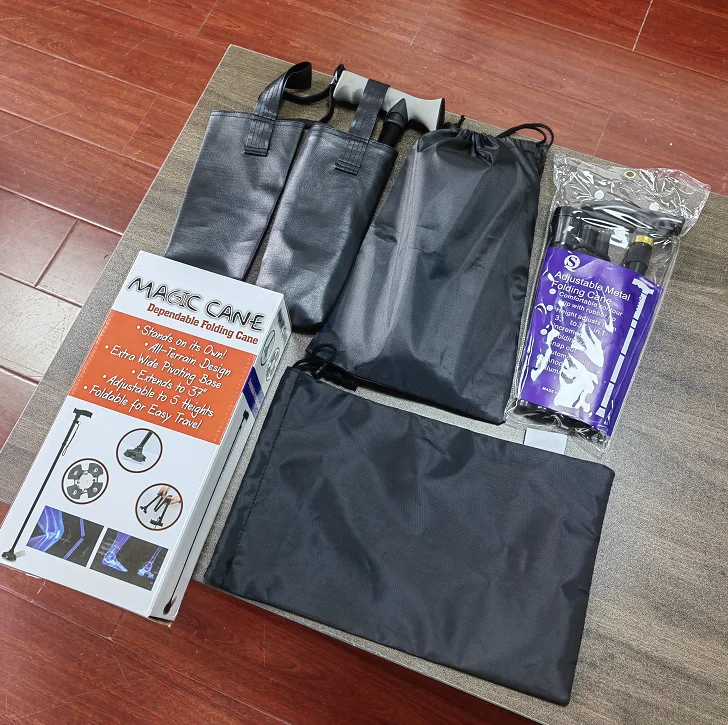 Foldable walking stick Collapsible Reacher Grabber Tool cane for Elderly