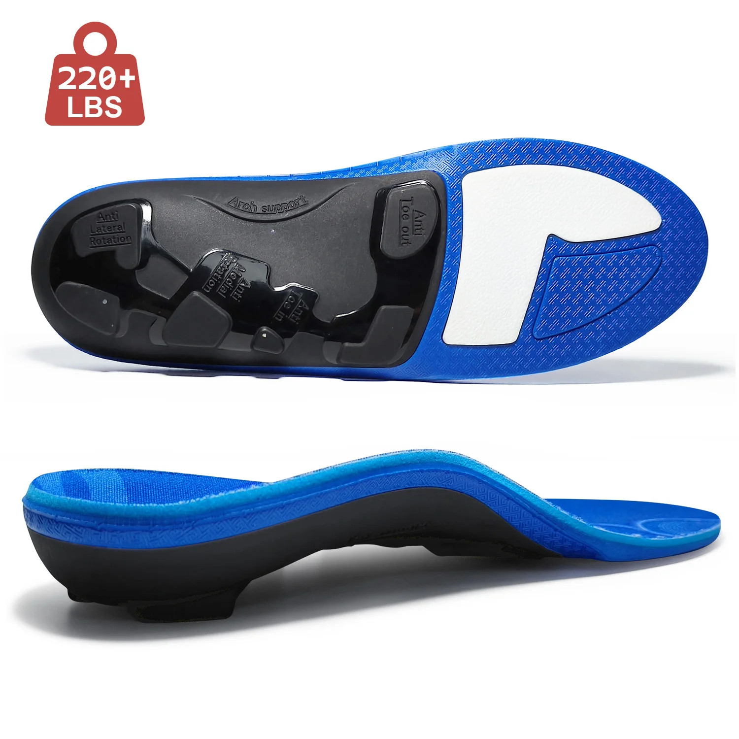 Pain Relief Podiatrist Shoe Inserts Rigid Arch Support Orthotic High Performance Anti Fatigue Insoles