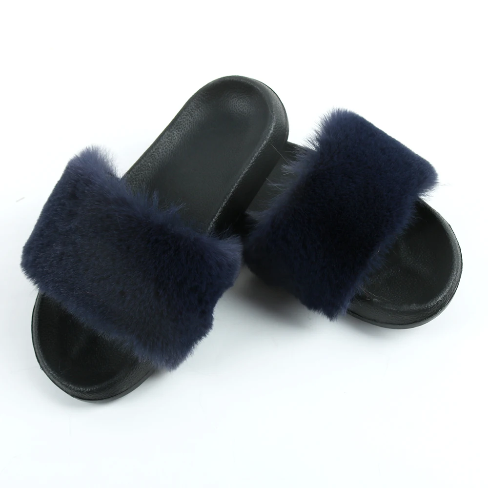 
Wholesale Cheap New Style Furry Slides Double Fur Slides slippers 