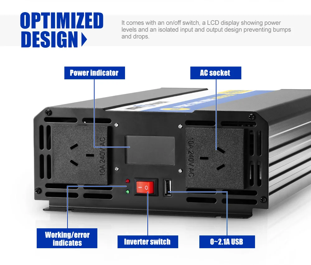 Инвертор синусоидальной волны ATEMPOWER 2300-4600 Вт от 12 до 240