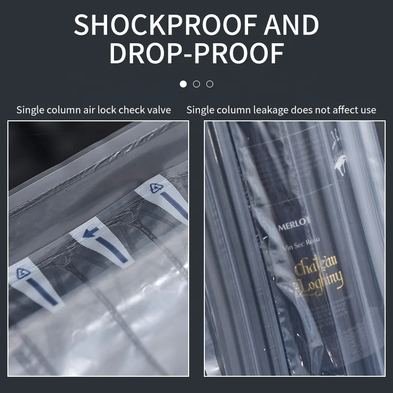 Red Wine Hand-held air Column Bag Packaging Cushioning Bubble Column Inflatable Bag air Column Anti Drop Packaging Bag