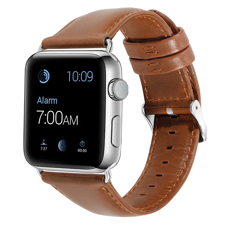 Luxury Crazy Horse Leather Watch Strap For Iwatch series 1 2 3 4 5 6 7 SE  Watch Band