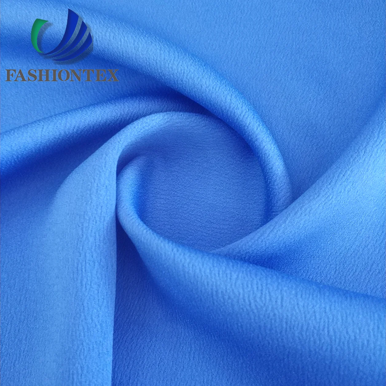 Fashiontex 50*150 high twist fake yarn satin fabric 100% polyester fabric