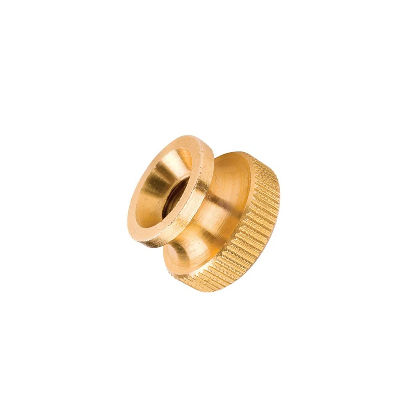 OEM CNC Machining Brass Gold Pleated Concentric Control Knurled Knobs