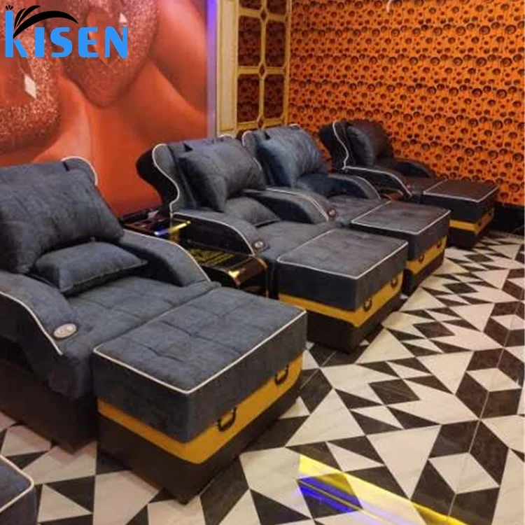 Kisen Hot Sale Luxury Pedicure Sofa Electric Bed Massage Chair Foot Bath Recliner Spa