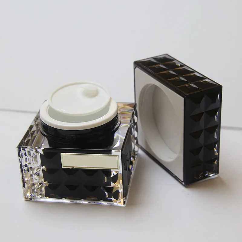 luxury black and gold plastic cosmetic square lotion bottles jar black