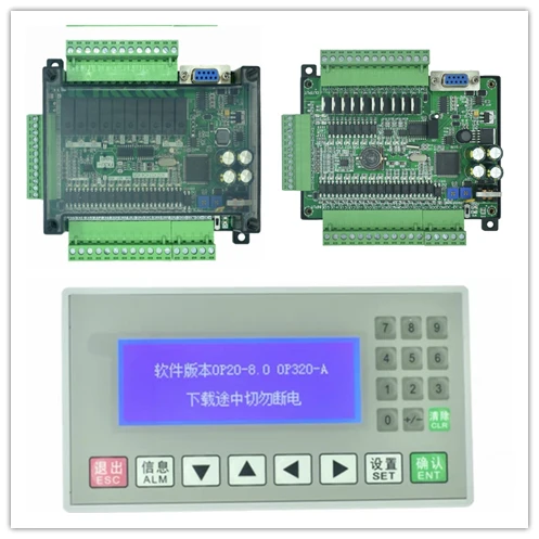 OP320-A text display and FX3U 14/24/32/48 PLC industrial control board With Communication Cable