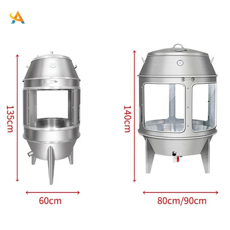 customized industrial stainless steel rack charcoal chicken duck roaster grill oven cooker best price