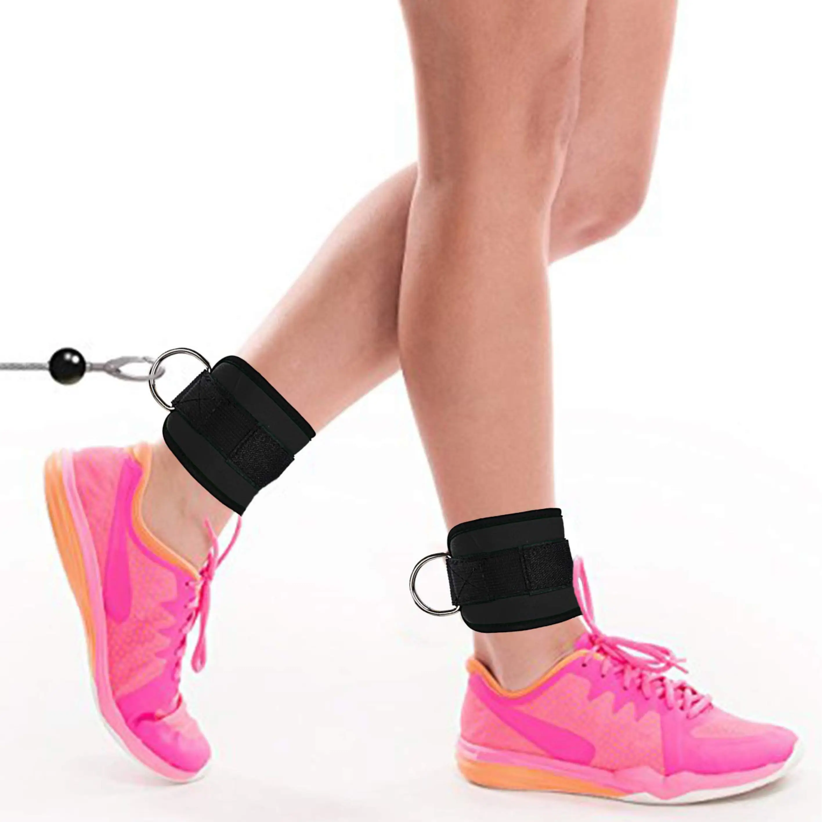 Leg Training Adjustable D Ring Ankle Straps for Gym