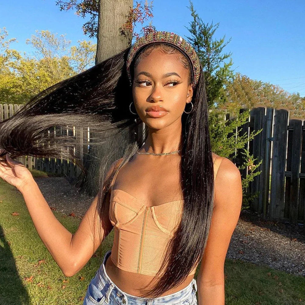 Wholesale 150% Density 10A Virgin Indian Straight 13x4 Transparent Lace Front Wigs for Black Women Full Lace Human Hair Wigs