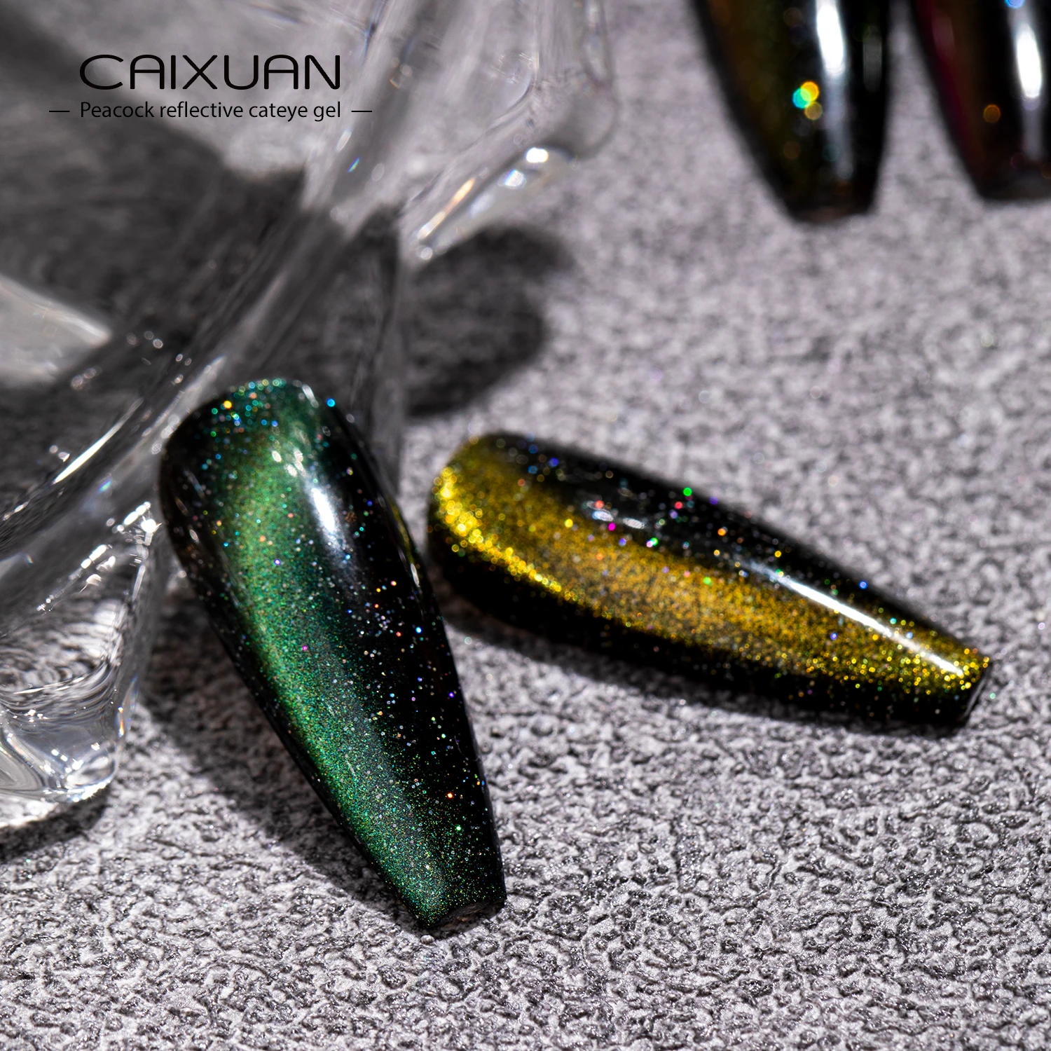 Caixuan NEW Cat Eye Private Label Soak Off Uv Led Gel Polish 1Kg Packing Peacock Reflective Cat Eye Gel