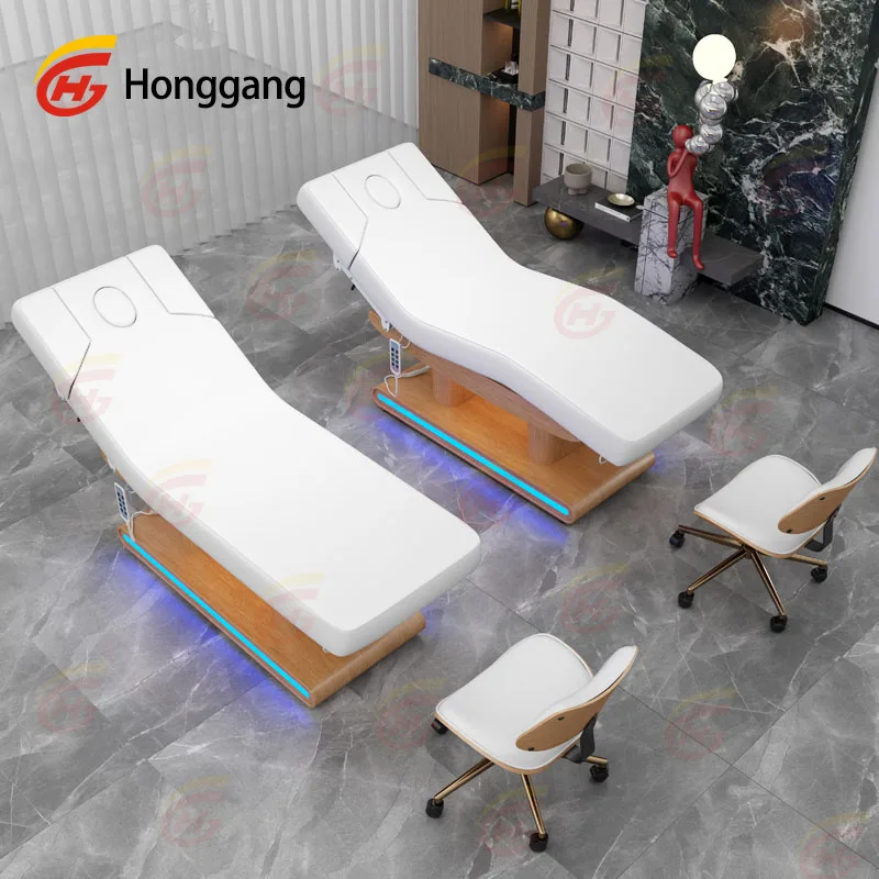 Factory Wholesale Hot Sale Can Tilt Manual Operation Height Adjustable Electric Beauty Bed 4 Motors Massage Bed