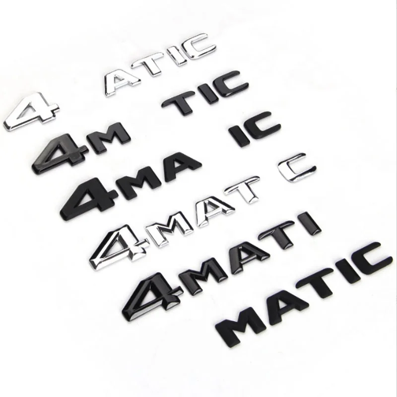 ABS 4MATIC Badge Sticker Modification Accessory Side Fender  Trunk emblem logo Decal for Mercedes Benz