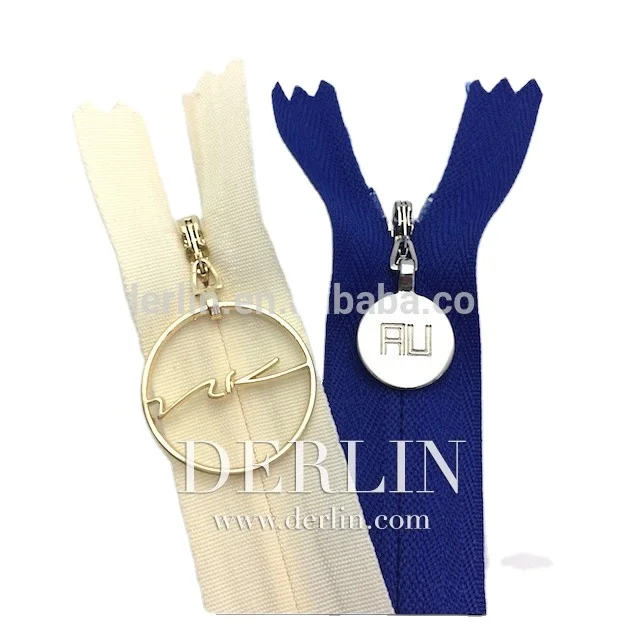 Пользовательский Съемник Блестящий бренд OEM нейлон Скрытая одежда невидимая молния скрытая молния