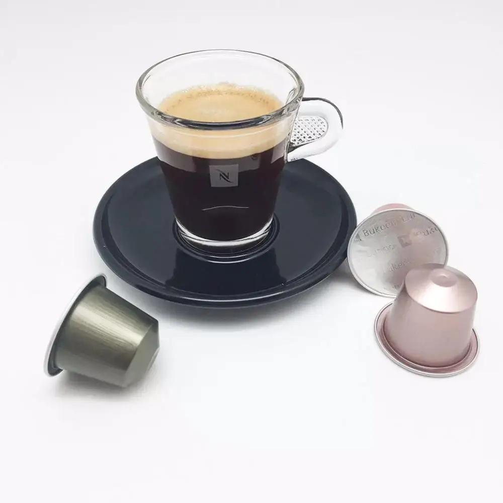 37mm Nespresso aluminum reusable coffee capsules with foil lid