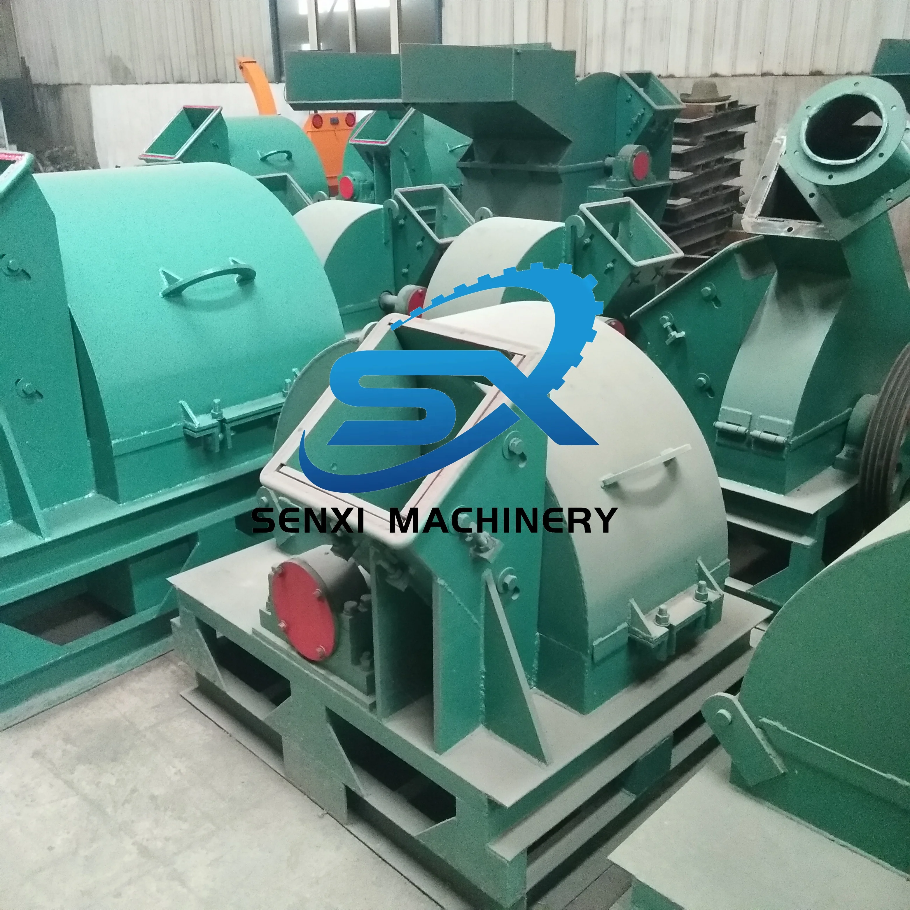 Electrical Branch Wood Chipper Crusher Horizontal Grinder Wood Crusher into Sawdust Wood Hammer Crusher