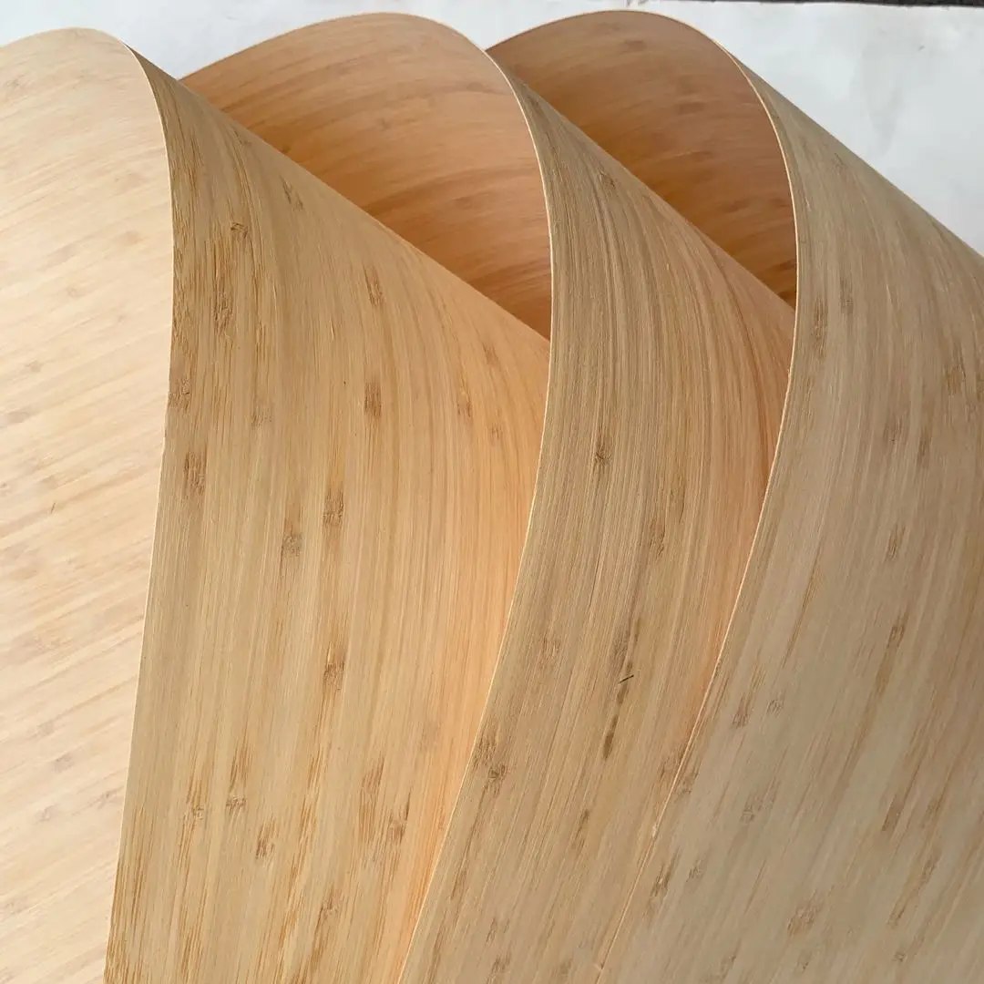  Factory direct price natural solid wood veneer flatpressing side pressure carbonize moso bamboo for fancy plywood