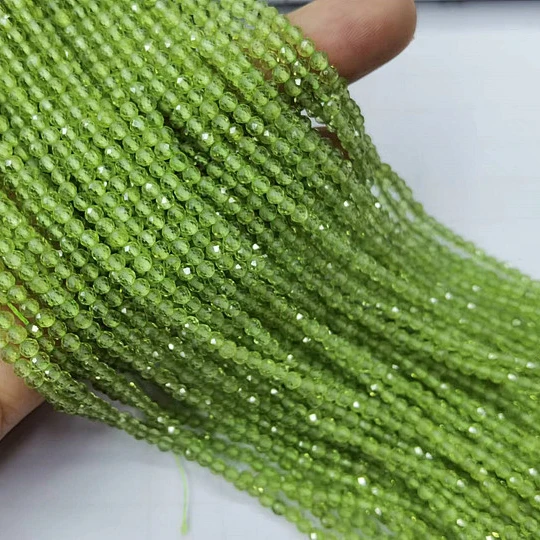 Natural Smooth Charm Gemstone Faceted 4mm Olivine And Citrine Stone Loose Beads Cut Shape For Jewelry Making