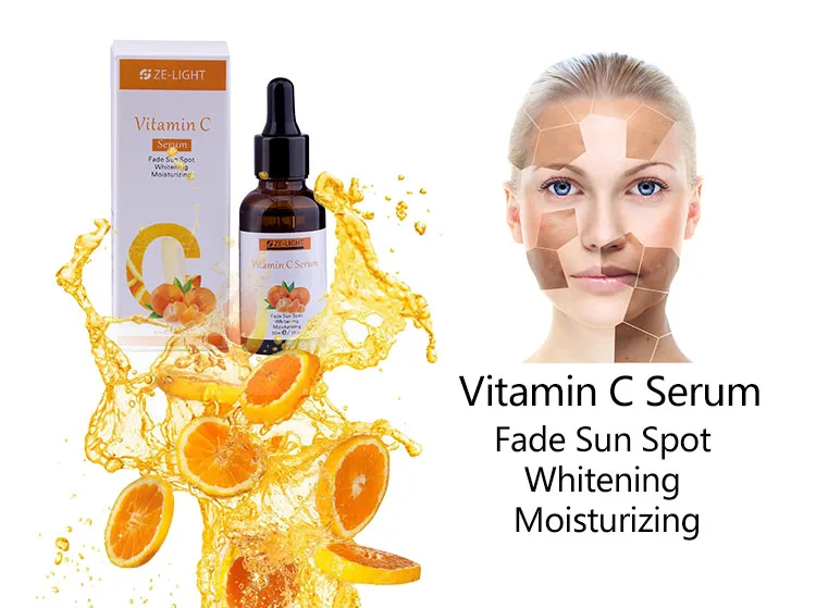 Private Label Free Sample Anti Aging Wrinkle Remove Dark Spots Briten Lighten Regenerating Whitening Vitamin C Face Serum