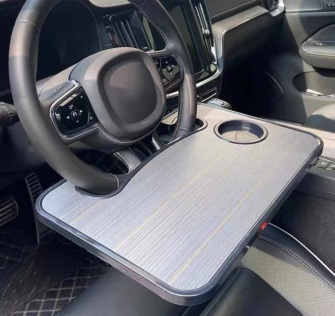 Car Rolling Tray Steering Wheel Laptop Working Desk Plastic Car Food Table Board Plate Tray