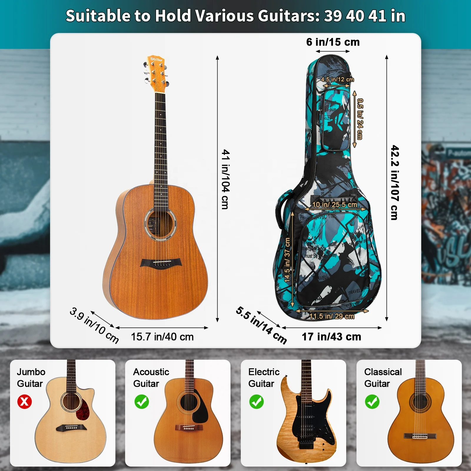 Fashionable E-Guitar Gig Bag Customized Bass Guitar Bag
